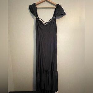 Urban Outfitters Black Dress with flirty cap sleeve